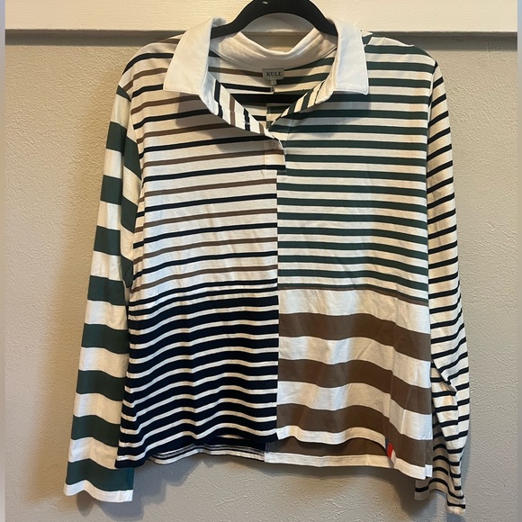 KULE Rugby Patchwork Striped shirt NWOT - Picture 2 of 4